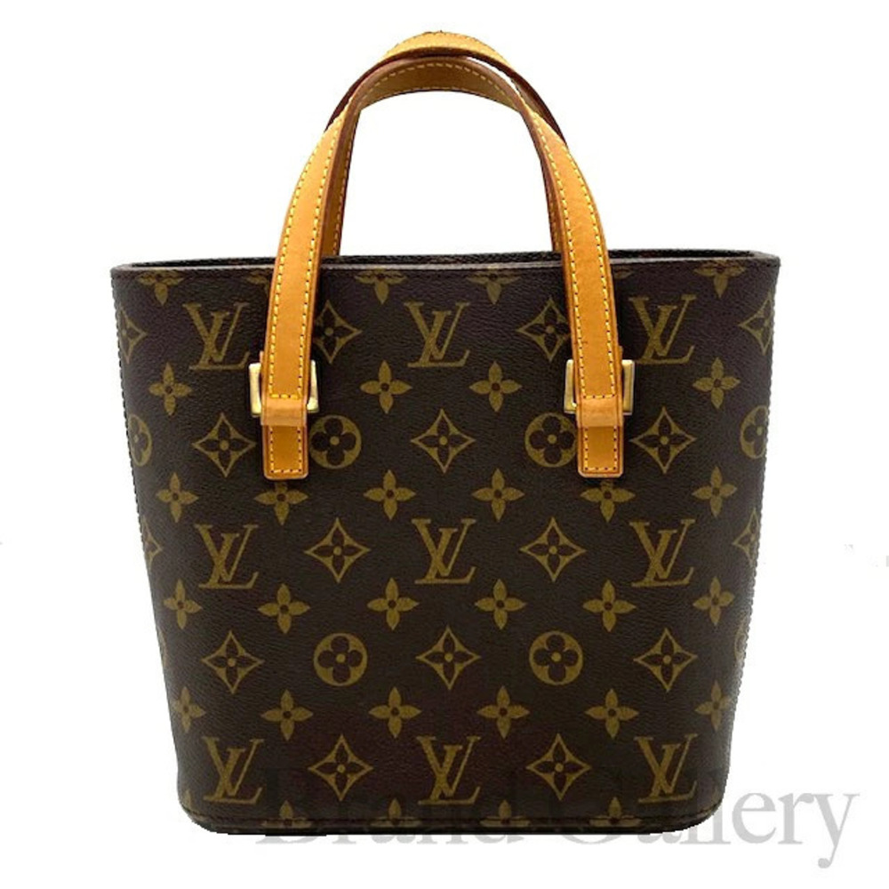 Louis Vuitton Vavin Monogram Top Handle Bag Canvas Leather Black Brown